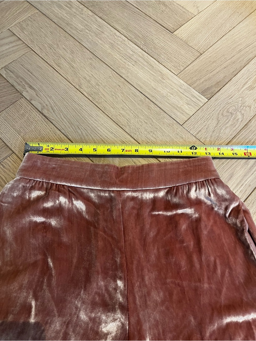 Alice + Olivia Dusty Pink Silk Velvet Palazzo Pants - Picture 4 of 7